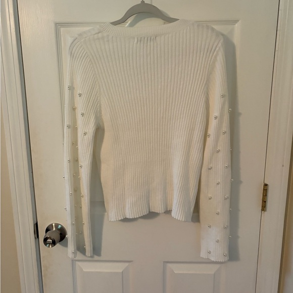 Francesca's Collections Cream Ribbed Sweater - Picture 2 of 4